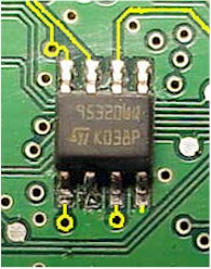in-circuit eeprom with backfeeding connections